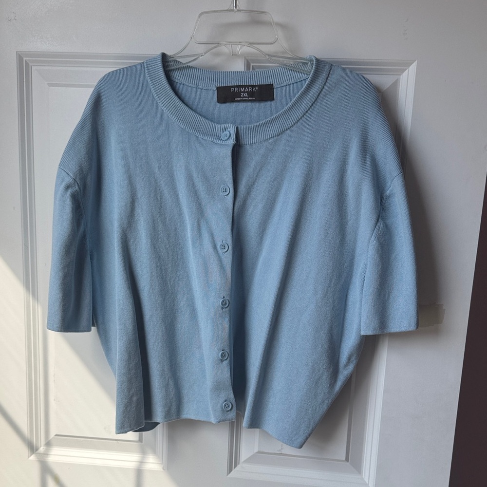 Primark Sky Blue Short Sleeve Button-Up Cardigan - Picture 3 of 3
